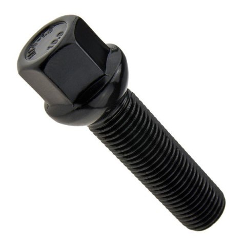 Czarna śruba do felg M14x1.5 45 mm - klucz 17. Kula Czarna śruba do felg M14x1.5 45 mm - klucz 17. Kula