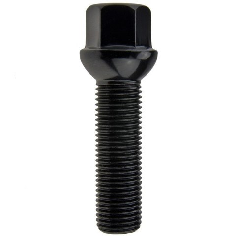 Czarna śruba do felg M14x1.5 45 mm - klucz 17. Kula Czarna śruba do felg M14x1.5 45 mm - klucz 17. Kula